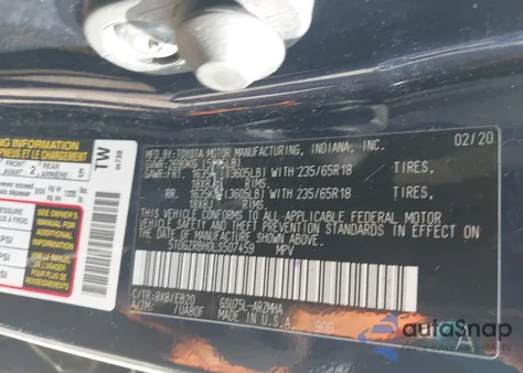 2020 Toyota Highlander Xle z USA, uszkodzony, nr VIN 5TDGZRBH0LS507459